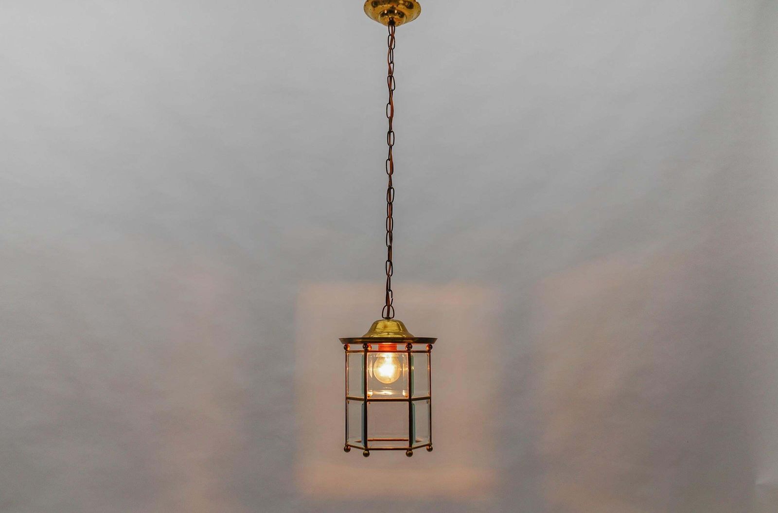 Awesome Adolf Loos Lobmeyr Light Cut Glass And Brass, Austria 1930s photo for sale