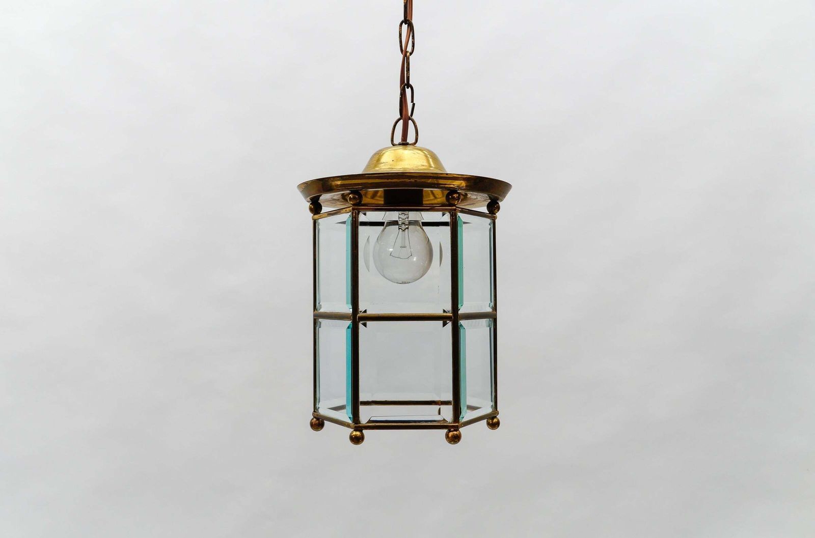 Awesome Adolf Loos Lobmeyr Light Cut Glass And Brass, Austria 1930s photo vintage