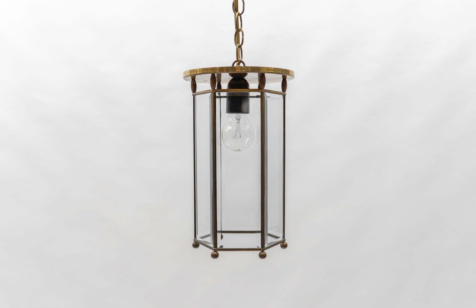 Lovely Adolf Loos Lobmeyr Light Cut Glass And Brass, Austria 1930s photo buy
