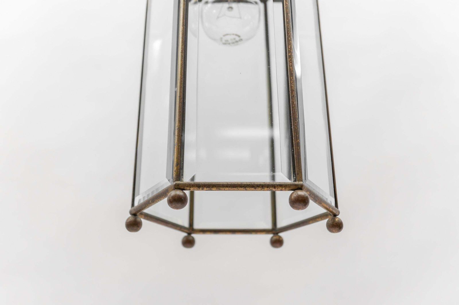 photo vinterior Lovely Adolf Loos Lobmeyr Light Cut Glass And Brass, Austria 1930s