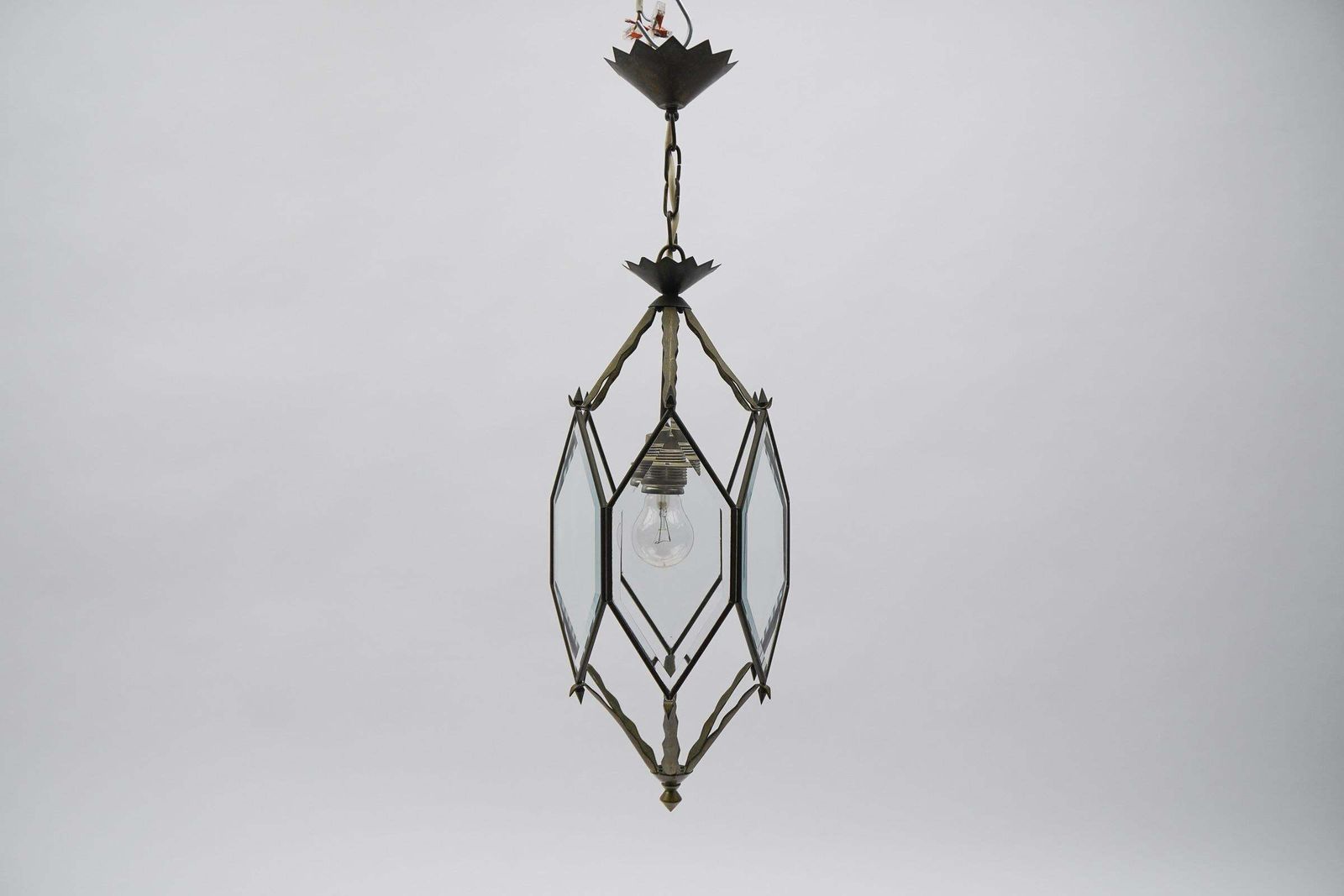 Lovely Adolf Loos Lobmeyr Style Light Beveled Glass And Brass, Austria photo buy