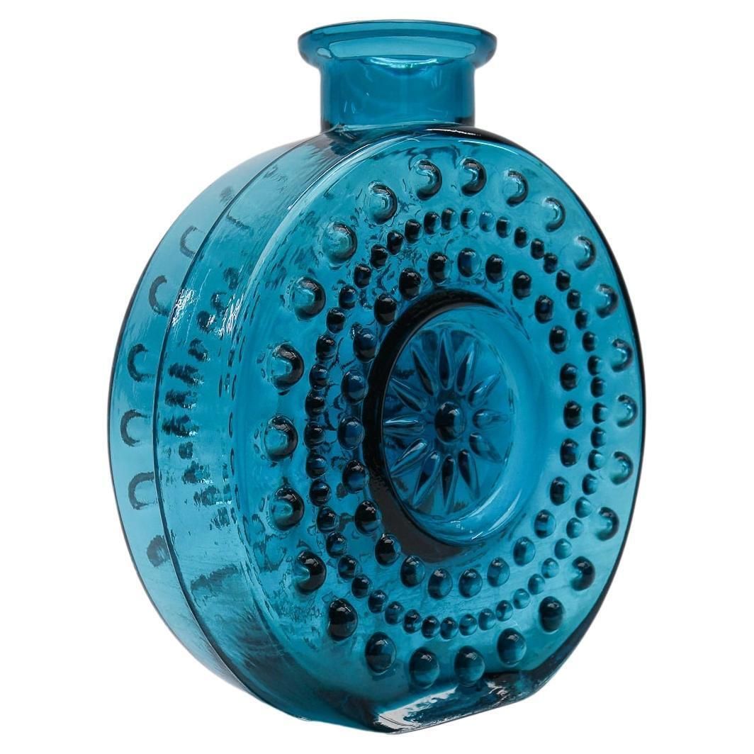 Large Blue Bubble Glass Vase Attributed To Helena Tynell By Jachmann, 1960s