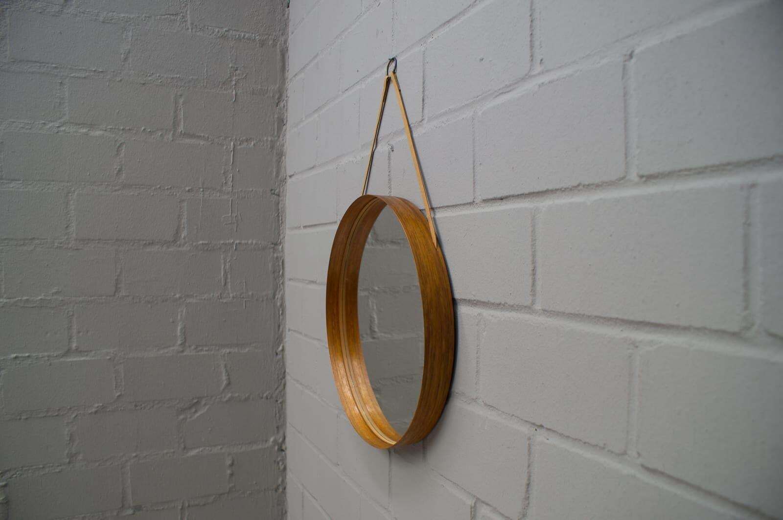 Wall Mirror In Teak Produced By Glass Mäster In Markaryd, Sweden 1960s photo 1019.0
