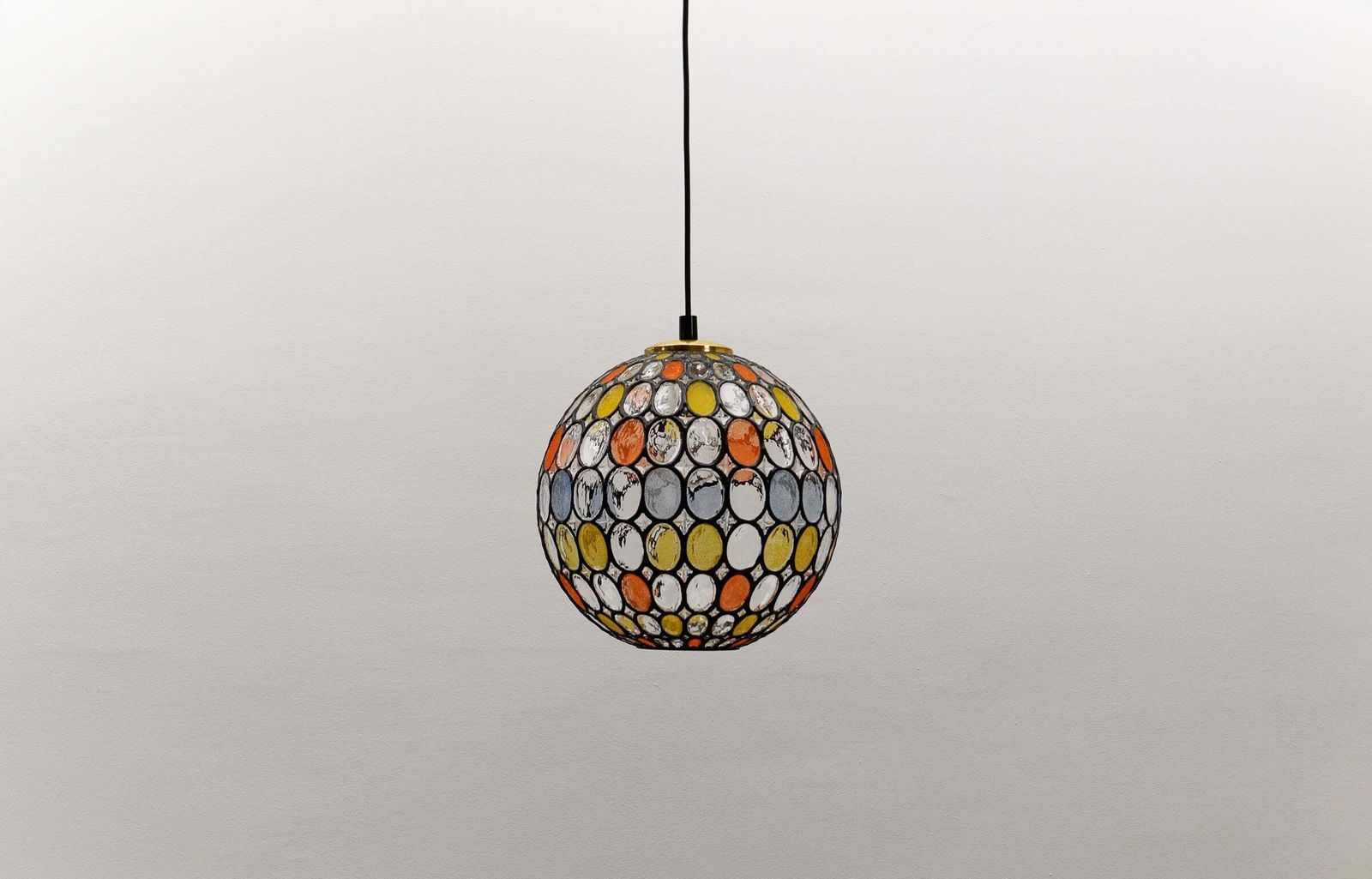 Large Multicolored Glass Ball Ceiling Lamp By Limburg, 1960s Germany, 1960s photo for sale