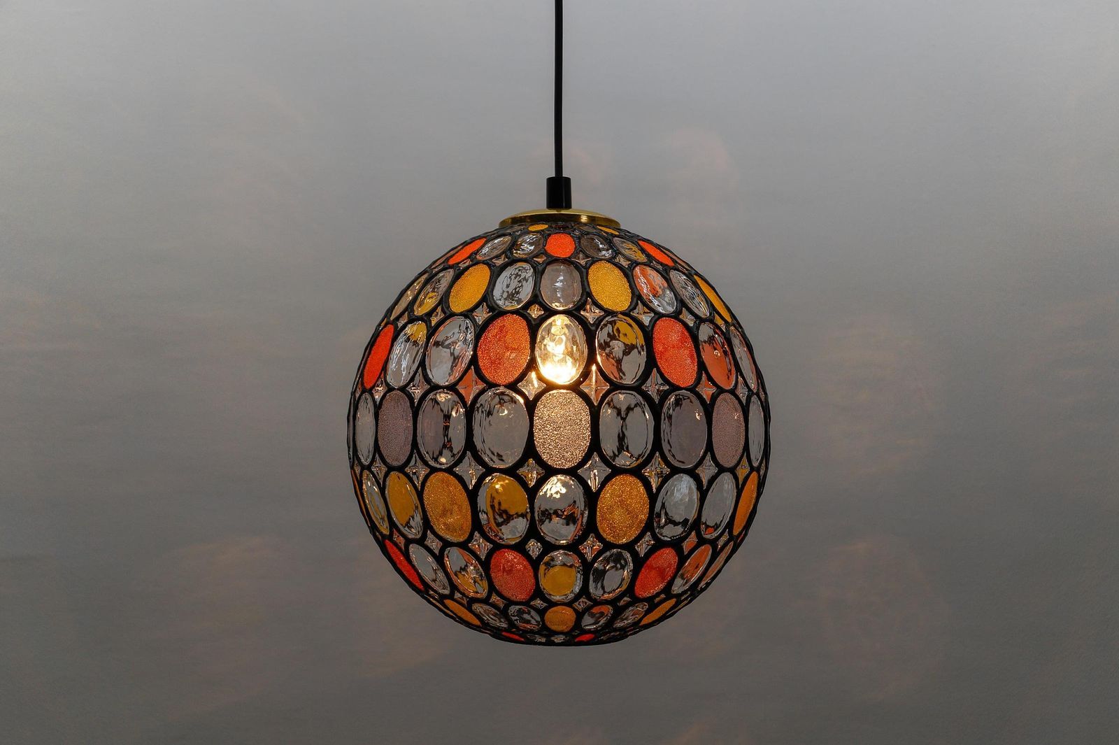 Large Multicolored Glass Ball Ceiling Lamp By Limburg, 1960s Germany, 1960s photo buy