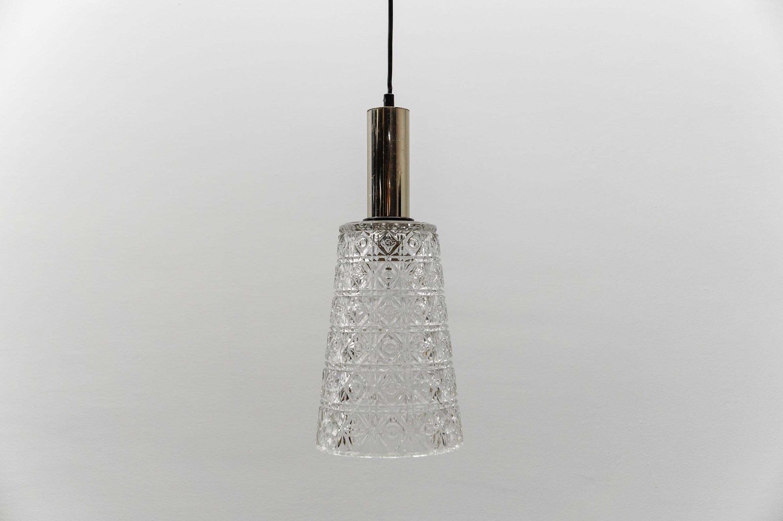 Lovely Mid Century Modern Crystal Glass Pendant Lamp By Orrefors photo 807.0