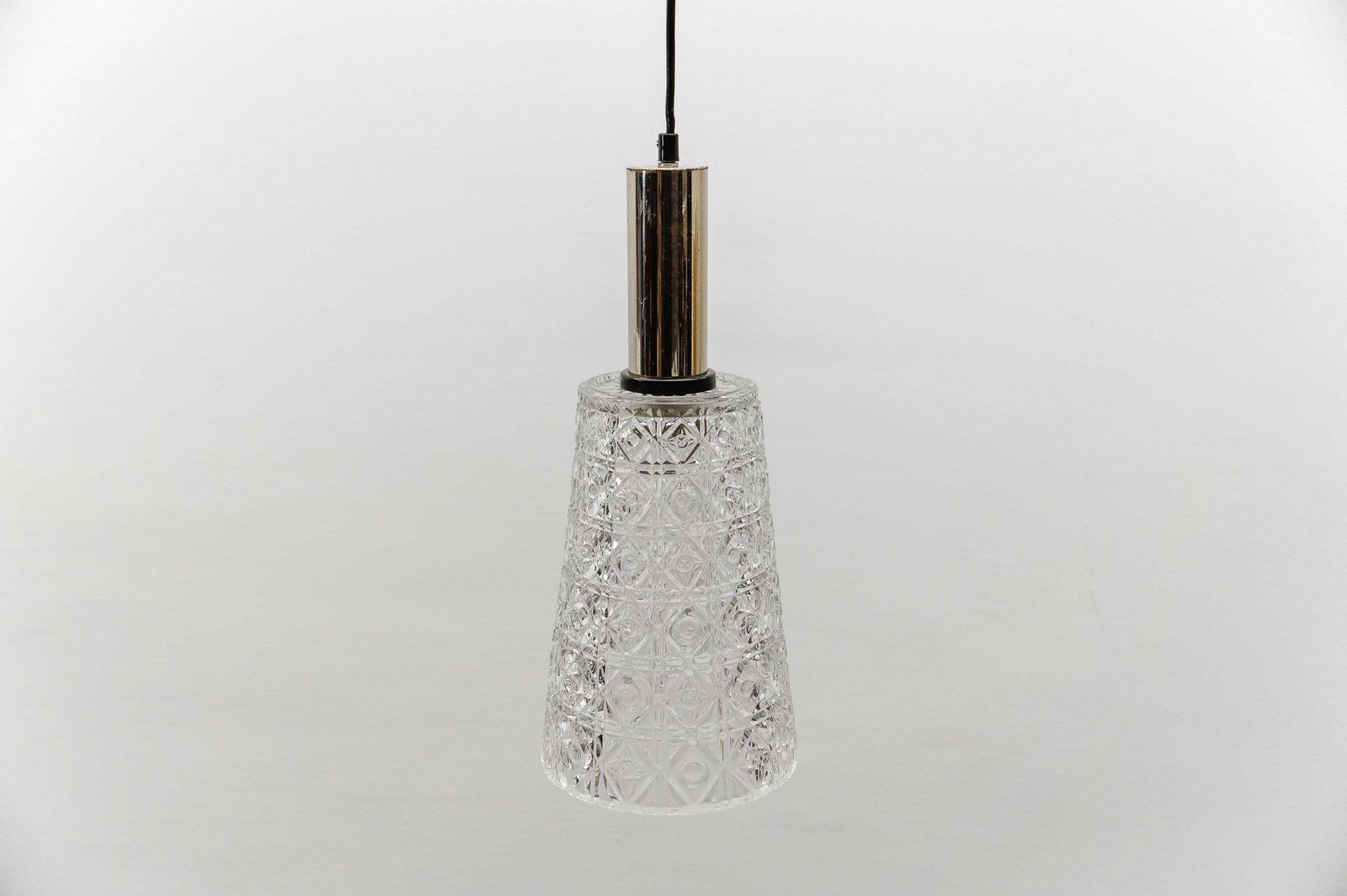 Lovely Mid Century Modern Crystal Glass Pendant Lamp By Orrefors photo buy
