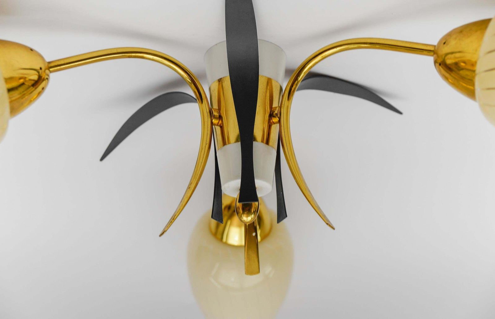 photo furniture Lovely Mid Century Modern 3 Armed Brass Sputnik Lamp, 1950s Italy