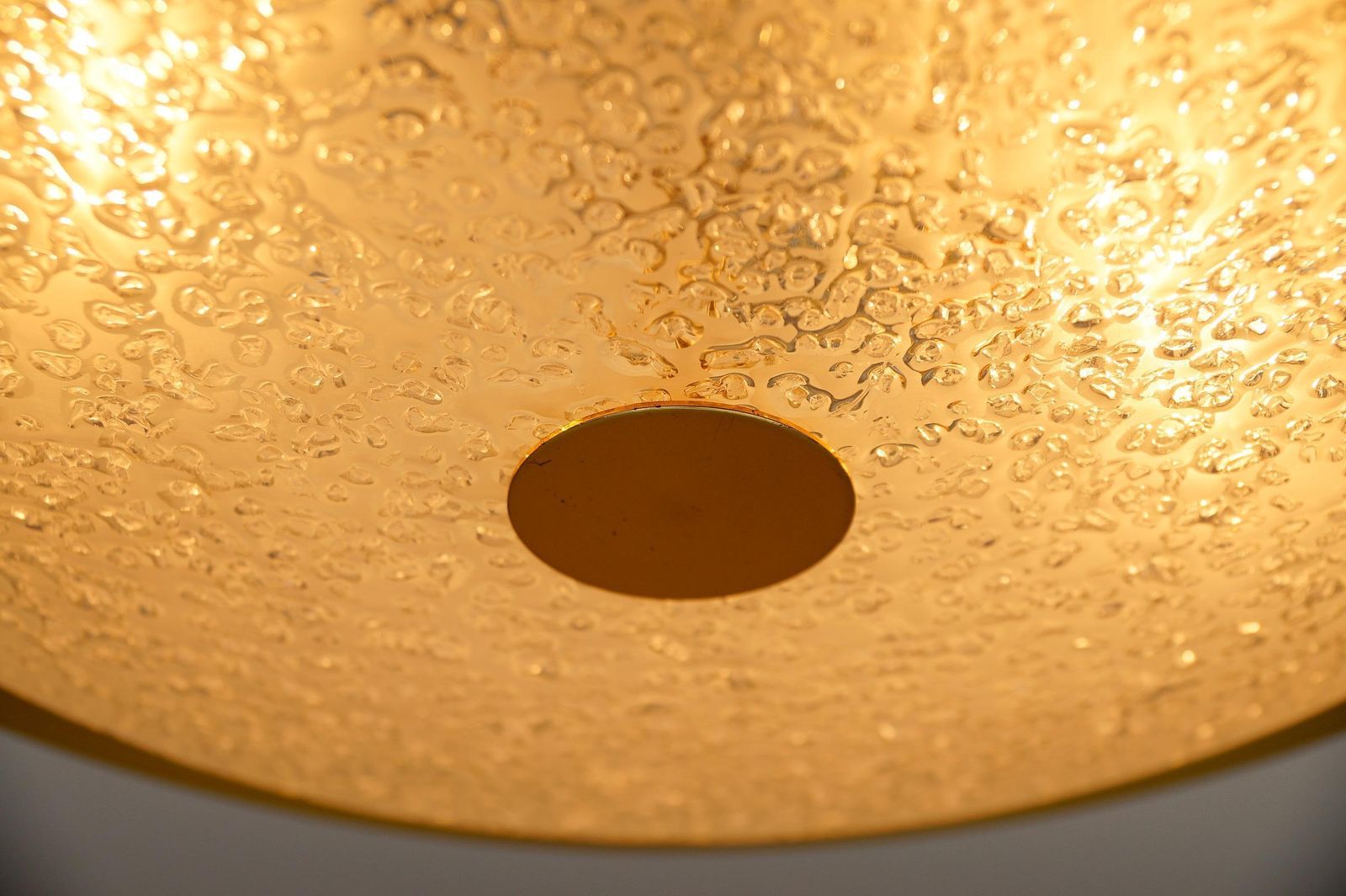photo for sale Huge And Elegant Frosted Ice Glass Flush Mount Light Or Wall Lamp, 1960s Germany