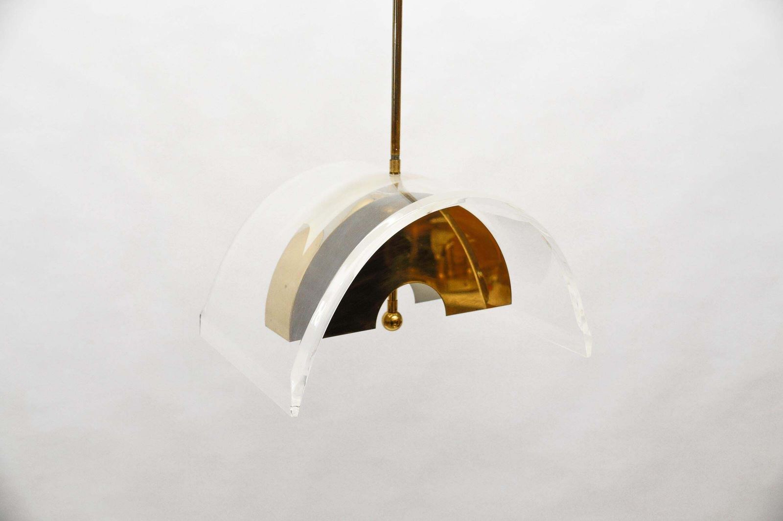 Hollywood Regency Acrylic Ceiling Lamp, Italy 1970s photo for sale