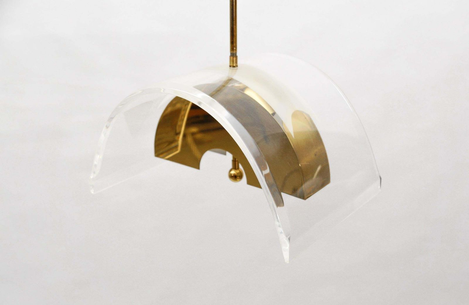 Hollywood Regency Acrylic Ceiling Lamp, Italy 1970s photo buy
