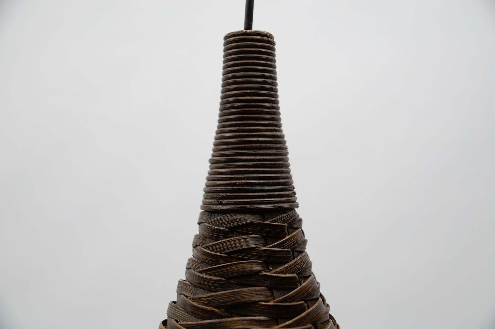 1571.0 Lovely Mid Century Modern Rattan Wicker Tulip Ceiling Lamp, 1960s photo