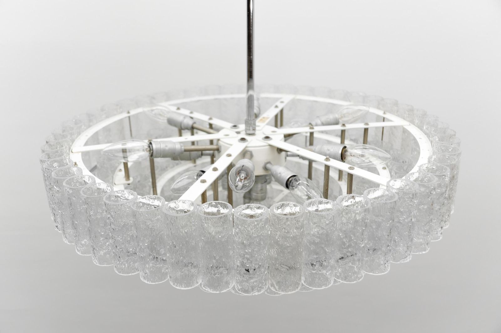 1656.0 Exravagant German 5 Tiered Ice Glass Chandelier By Doria Leuchten, 1960s photo