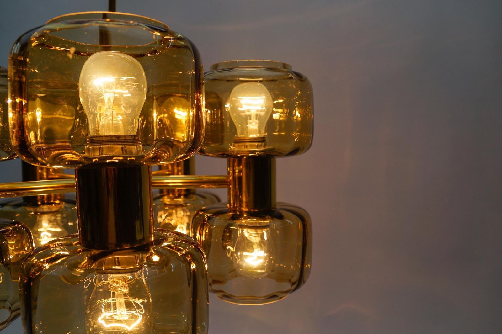 Space Age Golden 10 Light Sputnik Lamp, 1960s photo vintage