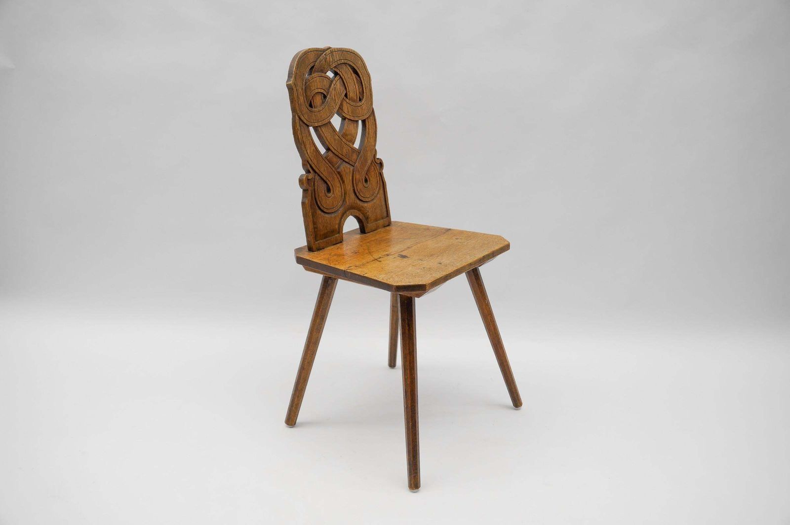 Alsatian Chair With Interlacing Pattern On The Back, France 1930s photo for sale