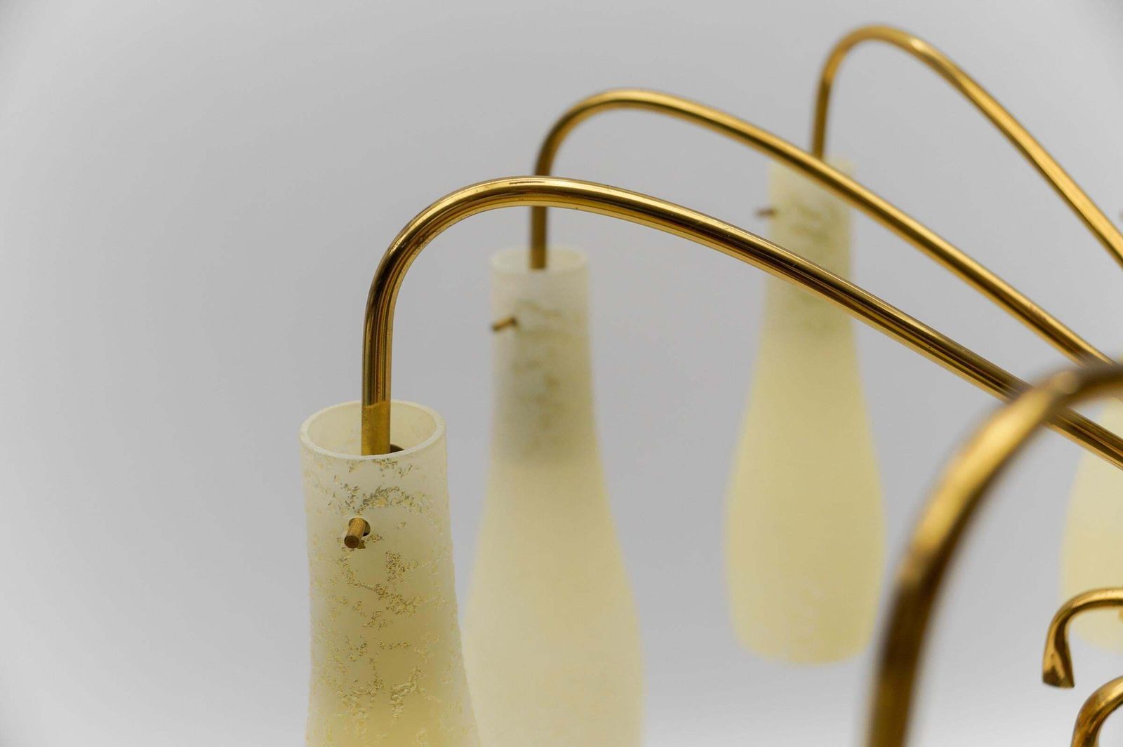 Lighting Brass & Glass Sputnik Chandelier With 10 Lights, 1950s Italy photo