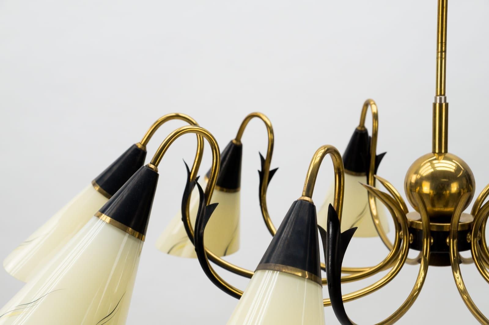 2123.0 Italian Brass & Glass Sputnik Chandelier With 10 Lights, 1950s photo