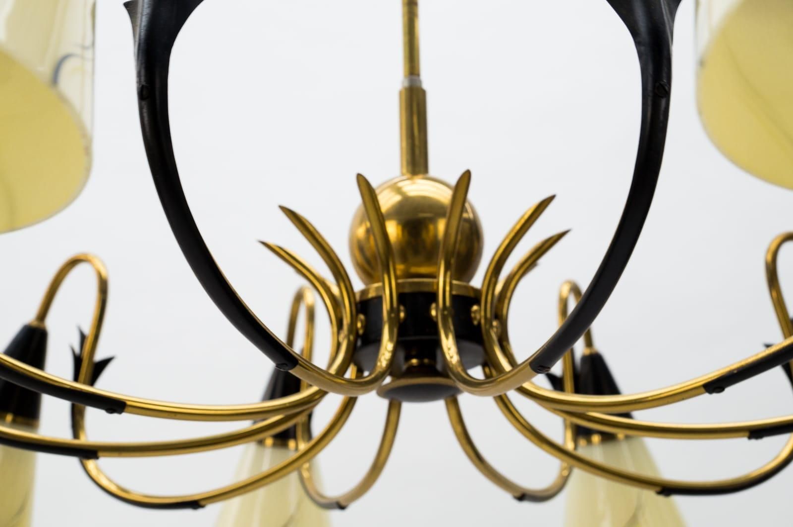 photo buy Italian Brass & Glass Sputnik Chandelier With 10 Lights, 1950s