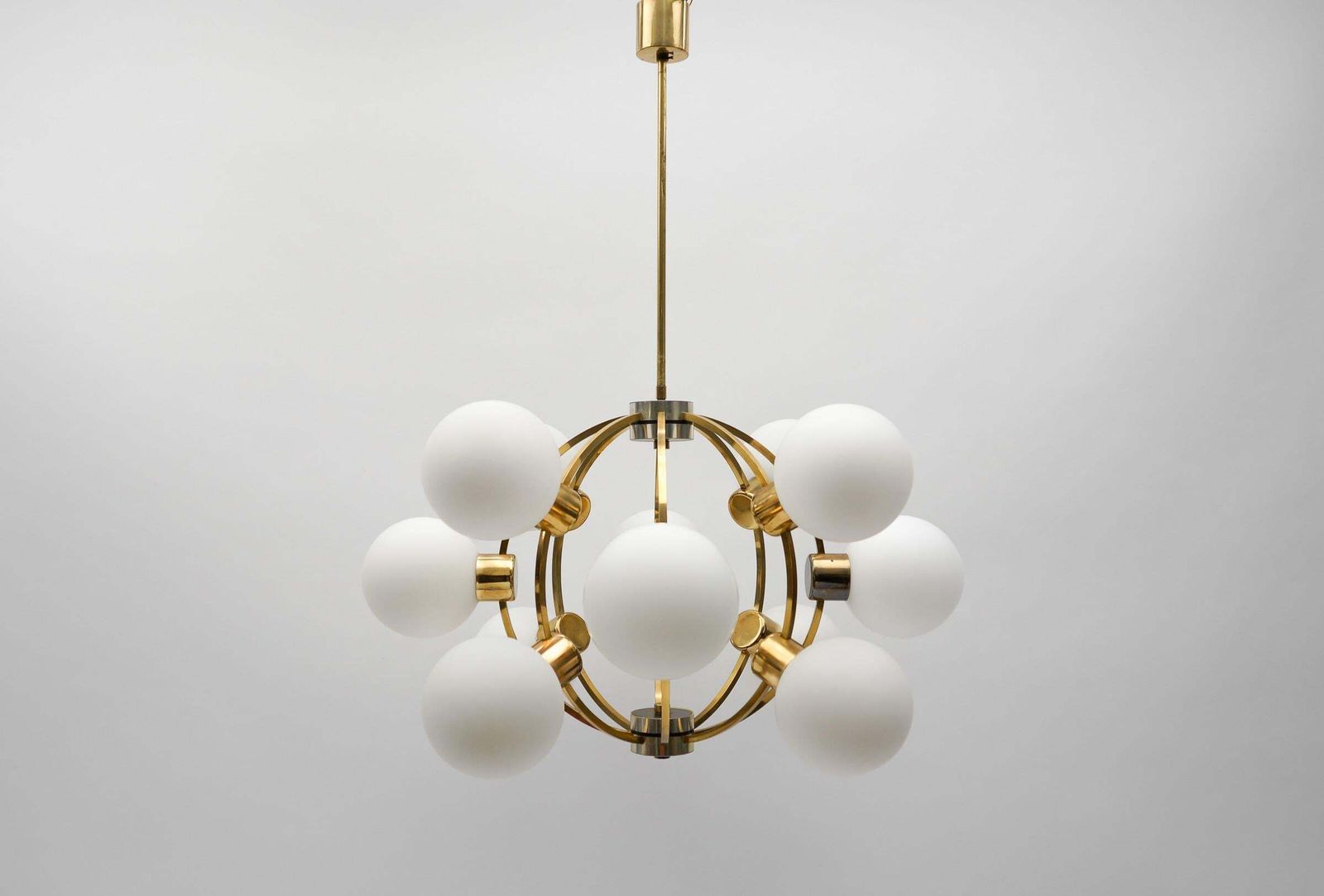 Large Mid Century Modern Orbit Or Sputnik Lamp With 12 Opaline Glass Balls photo furniture