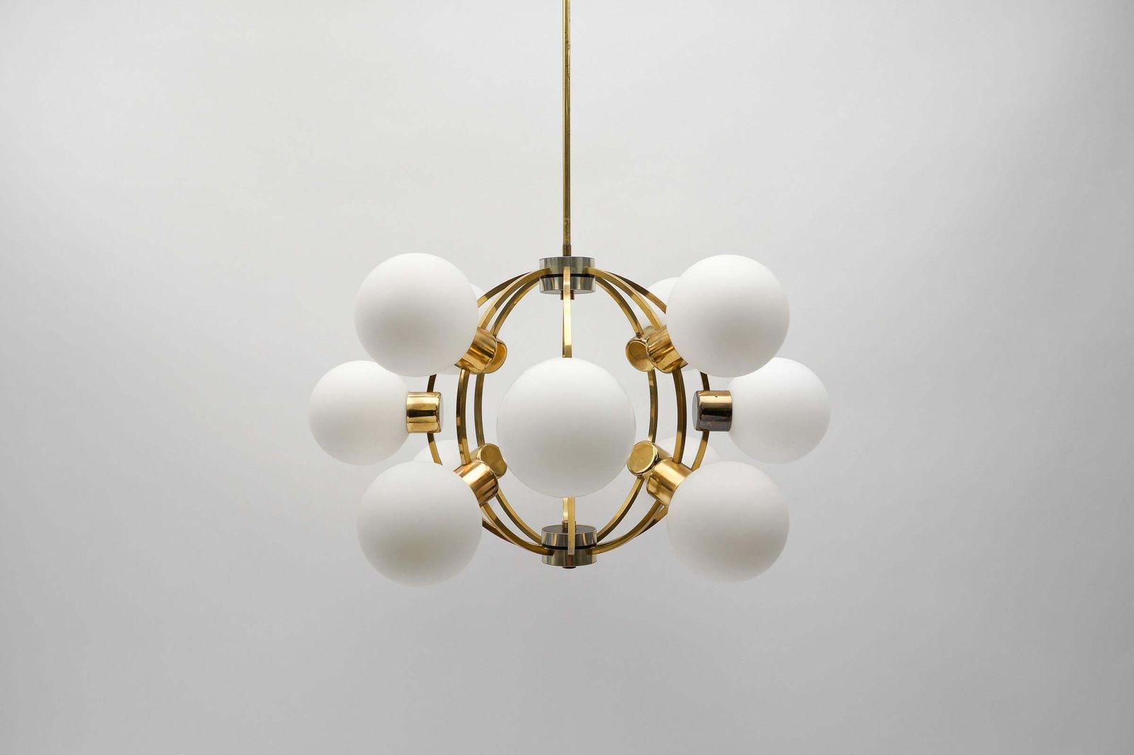 Large Mid Century Modern Orbit Or Sputnik Lamp With 12 Opaline Glass Balls photo 2123.0
