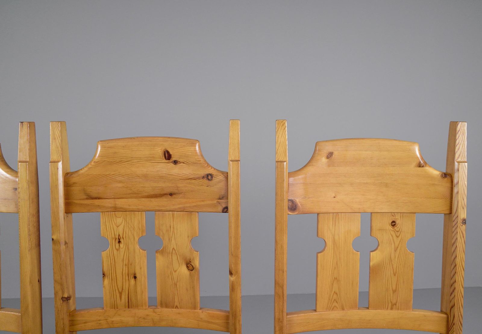photo furniture Set Of 4 Swedish Pine Chairs By Gilbert Marklund For Furusnickarn Ab, 1970s