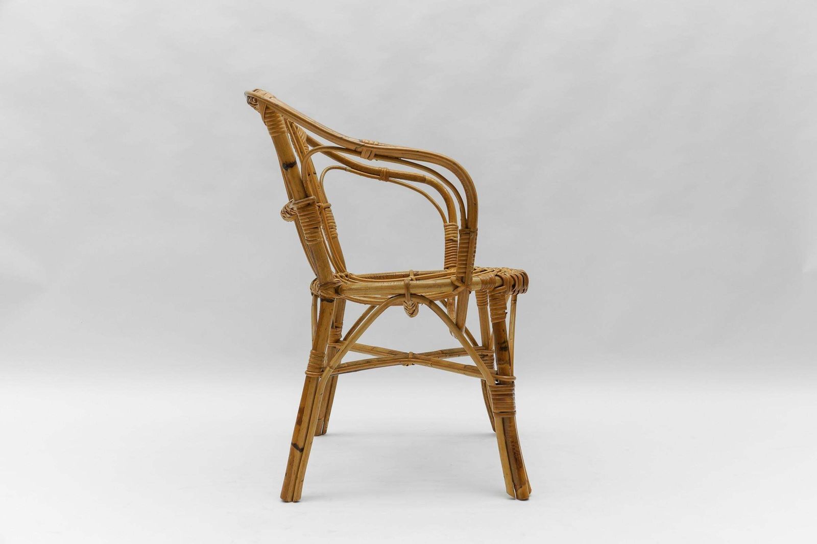 Furniture Set Of Four Italian Rattan/Bamboo Armchairs, 1960s photo