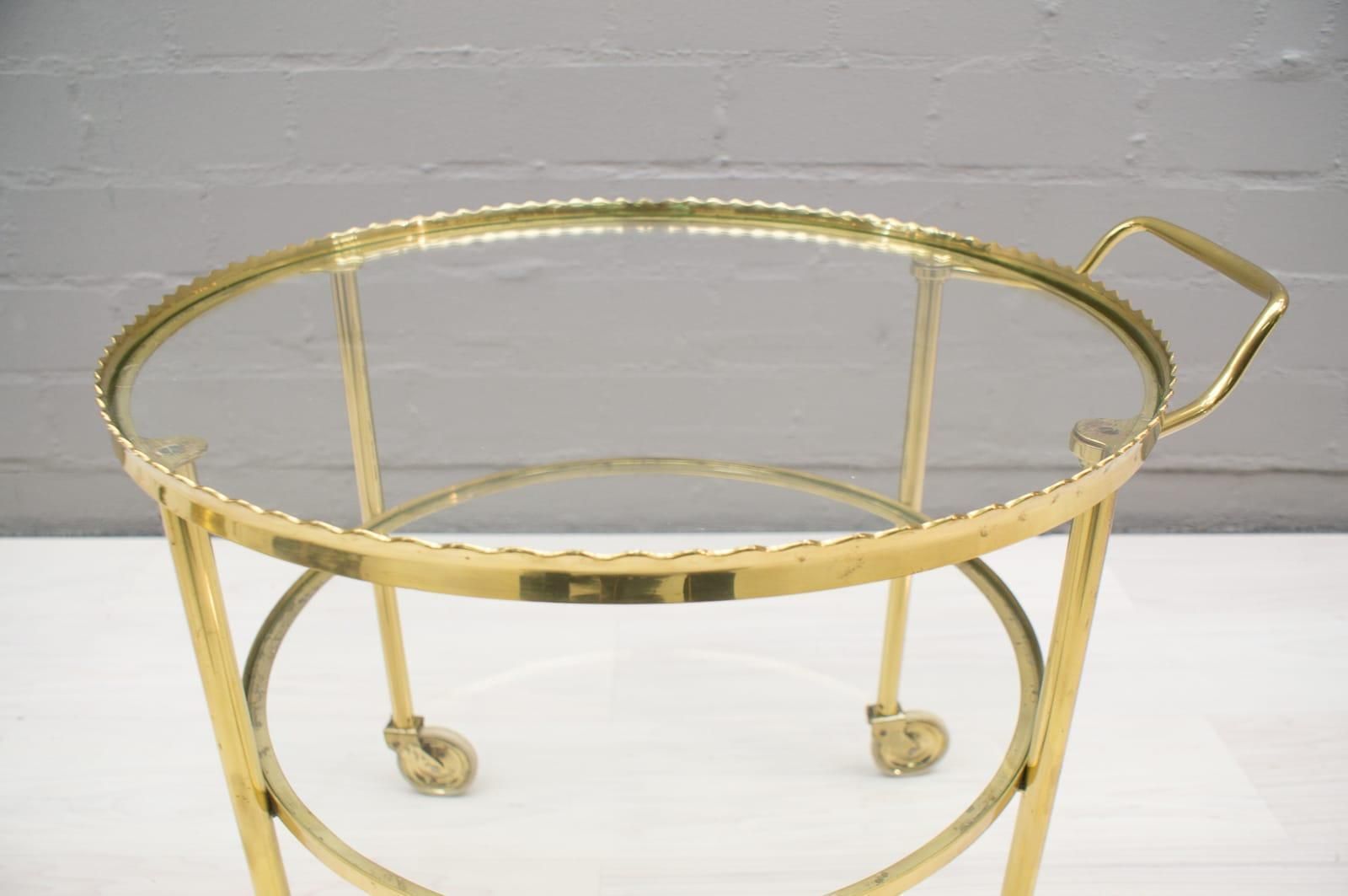 photo for sale Brass Serving Trolley From Vereinigte Werkstätten Munich, Germany, 1950s