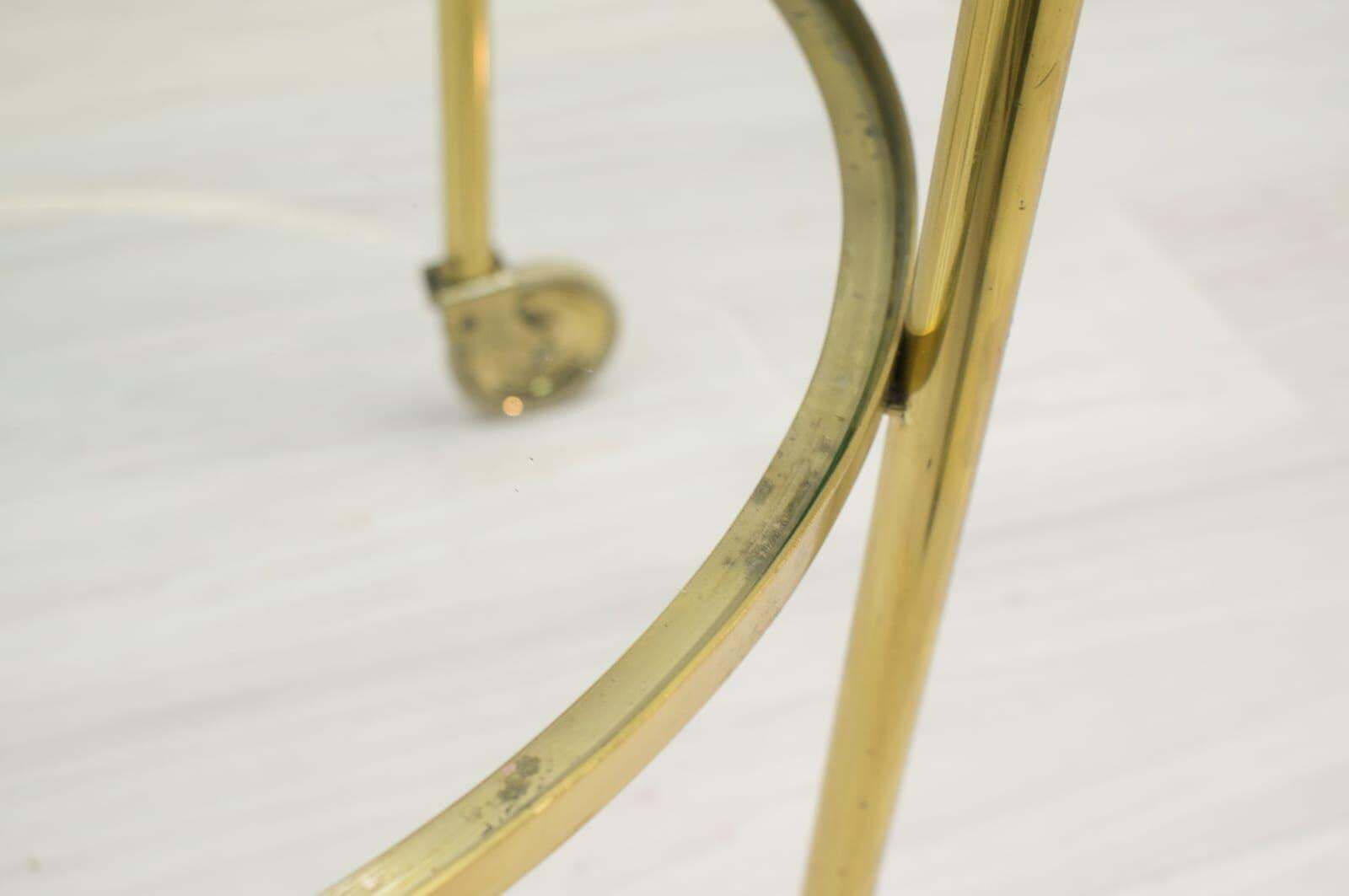 photo vintage Brass Serving Trolley From Vereinigte Werkstätten Munich, Germany, 1950s