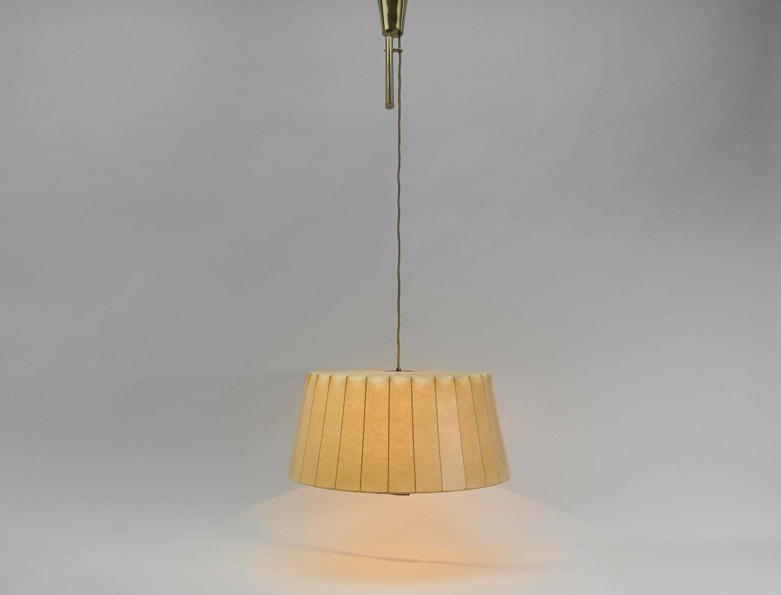 Lovely Cocoon Counterweight Hanging Lamp By Münchener Werkstätten, 1950s Germany photo for sale