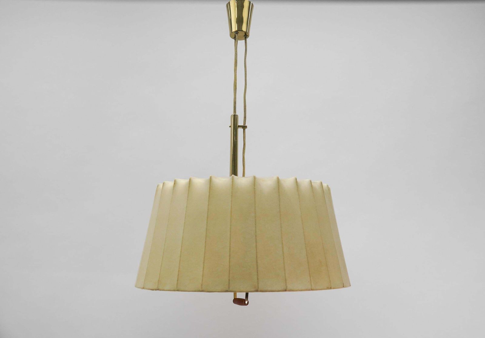 photo for sale Lovely Cocoon Counterweight Hanging Lamp By Münchener Werkstätten, 1950s Germany