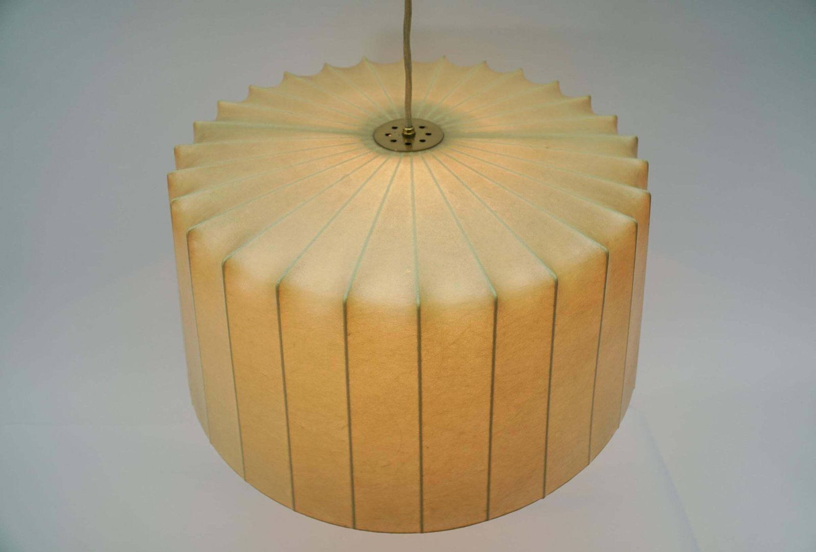 photo vinterior Lovely Cocoon Counterweight Hanging Lamp By Münchener Werkstätten, 1950s Germany