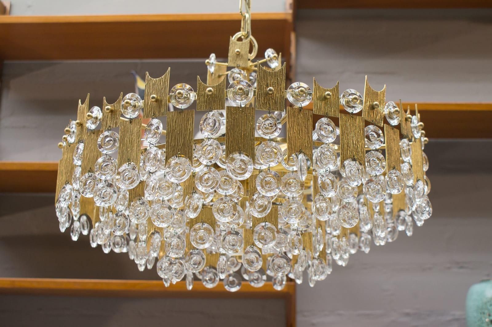Midcentury Jeweled Crystal Chandelier By Palwa 'Palme & Walter', 1960s photo 3822.0