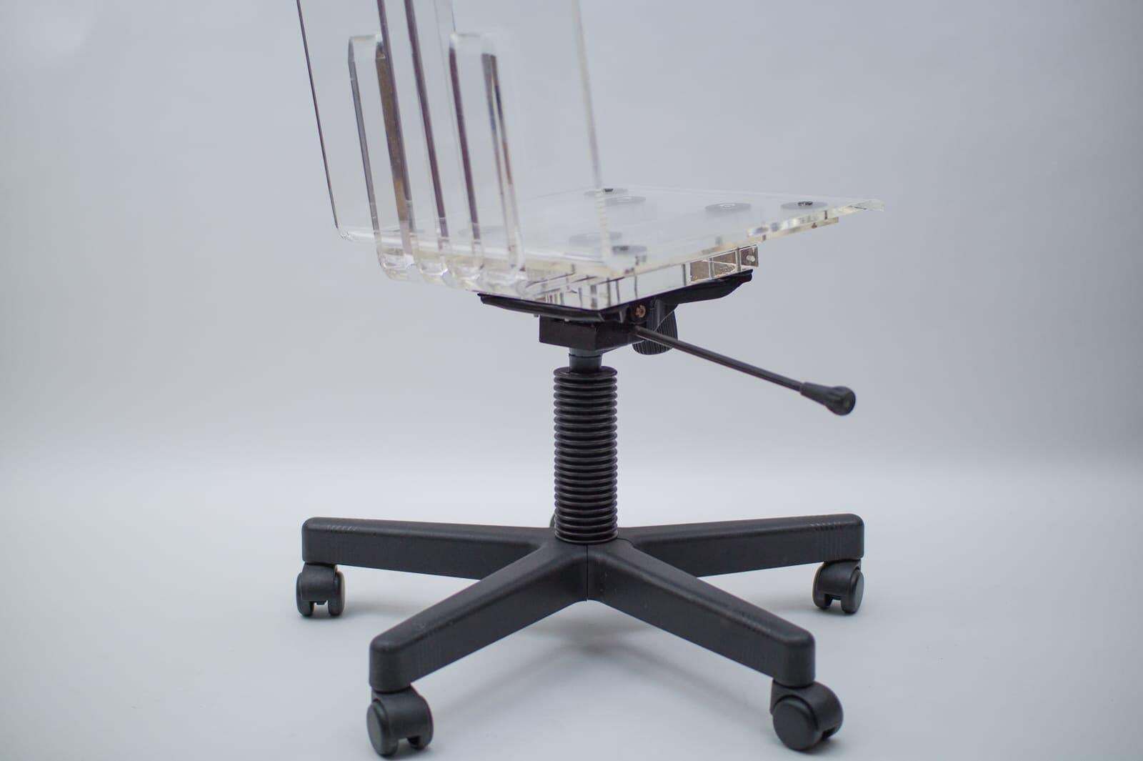 photo for sale Very Rare Plexiglass Desk Chair, 1990s, Italy