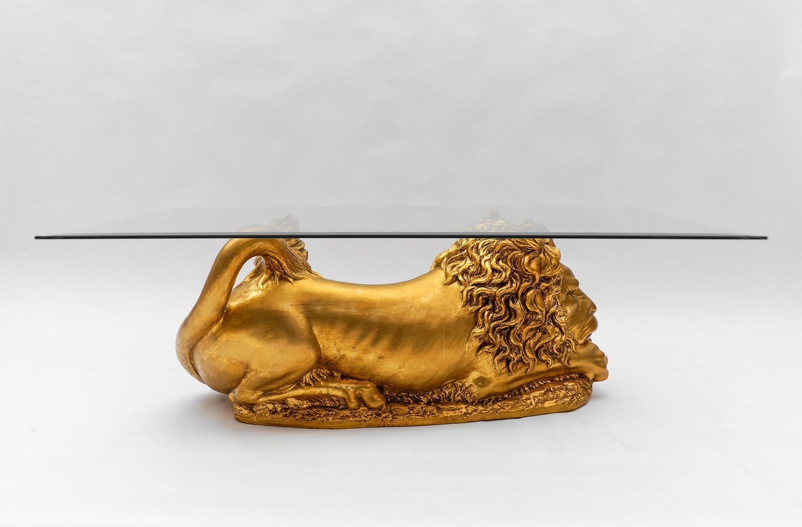 Awesome Italian Ceramic Handcrafted Lion Coffee Table Base, 1960s photo vinterior