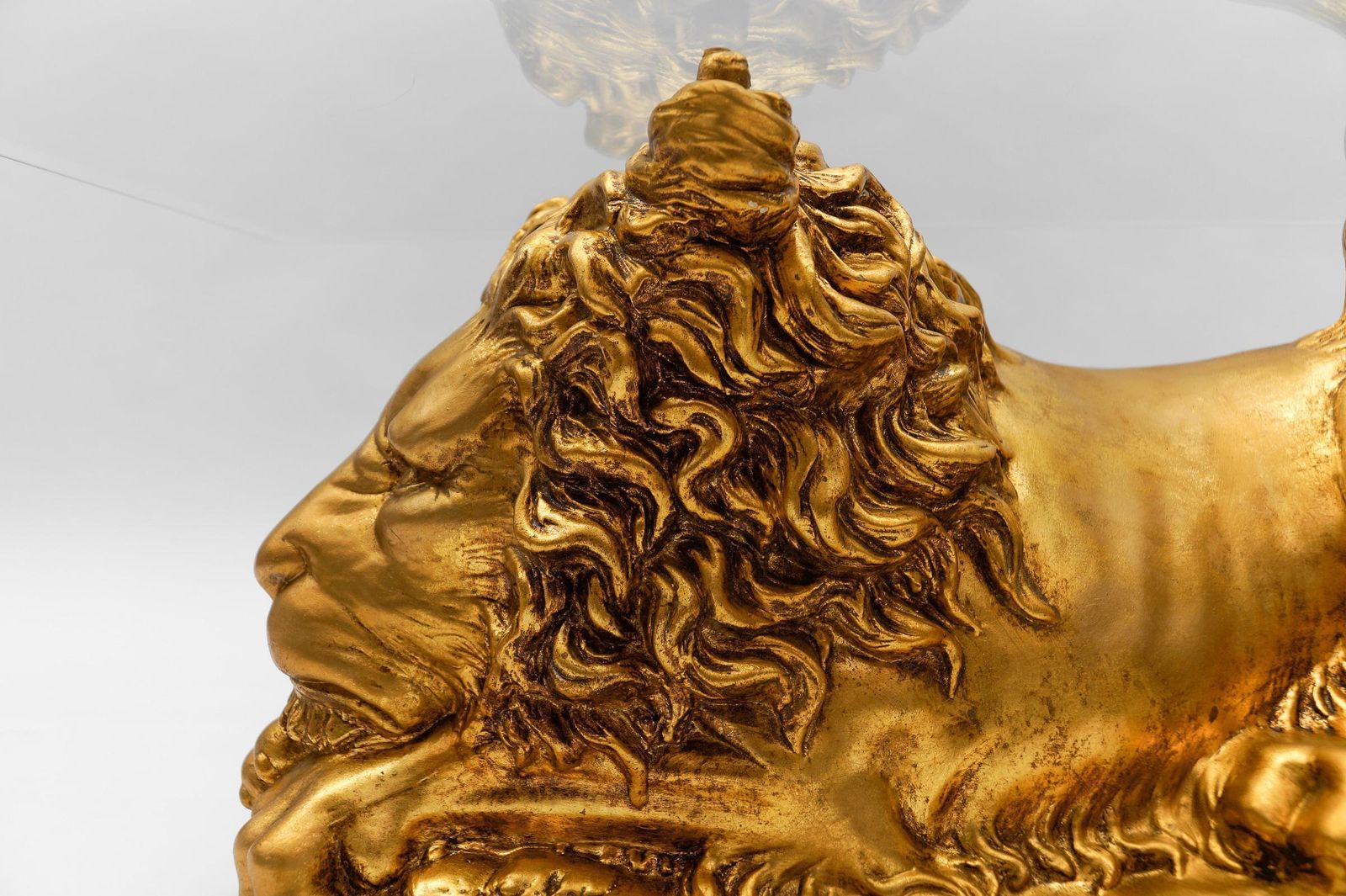 photo buy Awesome Italian Ceramic Handcrafted Lion Coffee Table Base, 1960s