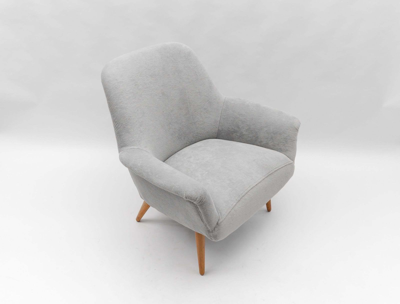 Mid Century Armchairs In Teddy Fabric, 1950s, Set Of 2 photo for sale