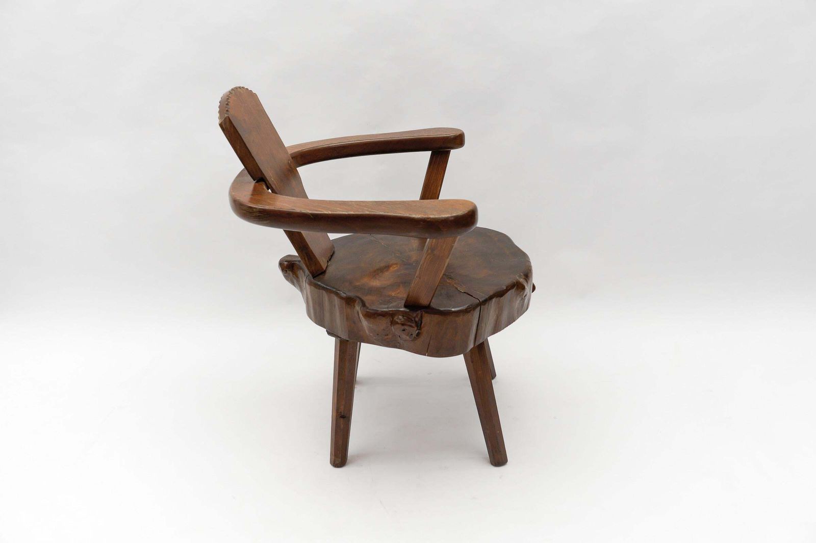 Mid Century Modern French Wooden Armchair, Pierre Chapo Attributed, 1960s photo vinterior