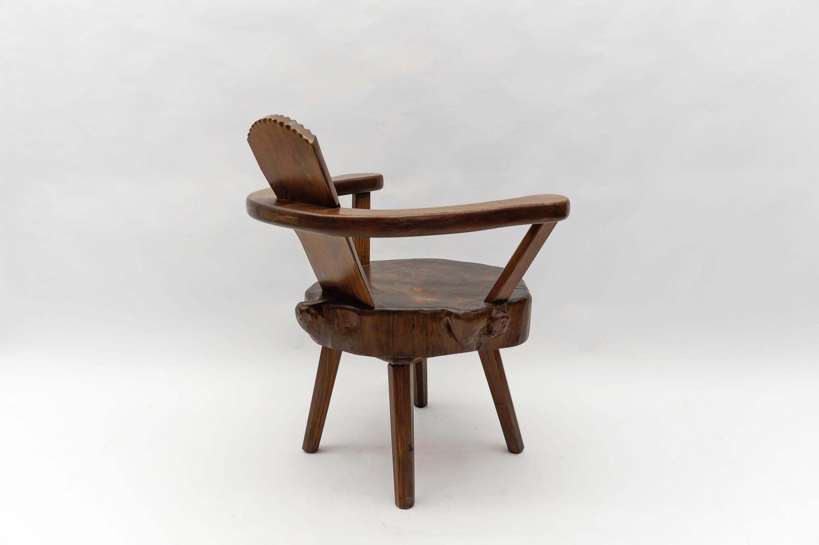 Mid Century Modern French Wooden Armchair, Pierre Chapo Attributed, 1960s photo vintage