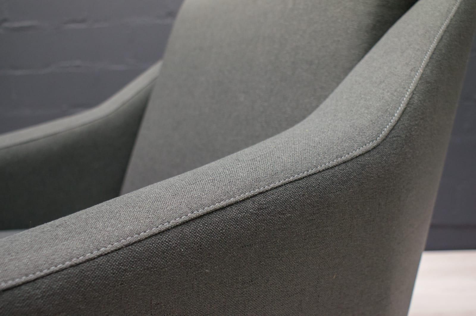 photo buy Set Of 2 Armchairs In Wood And Fabric By Eddie Harlis For Hans Kaufeld, 1960s