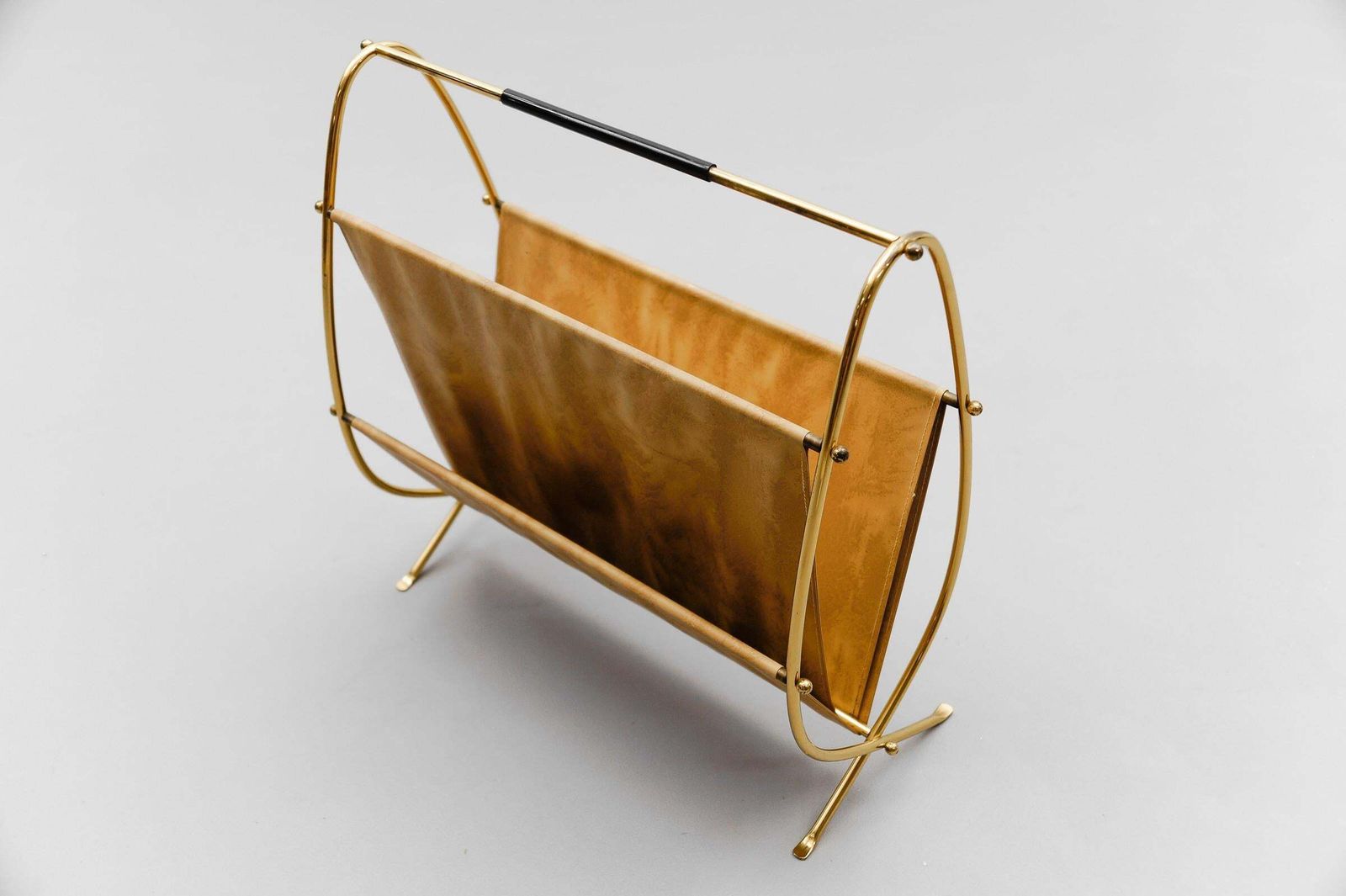 Mid Century Modern Brass Magazine Rack, 1950s Italy photo Home Decor