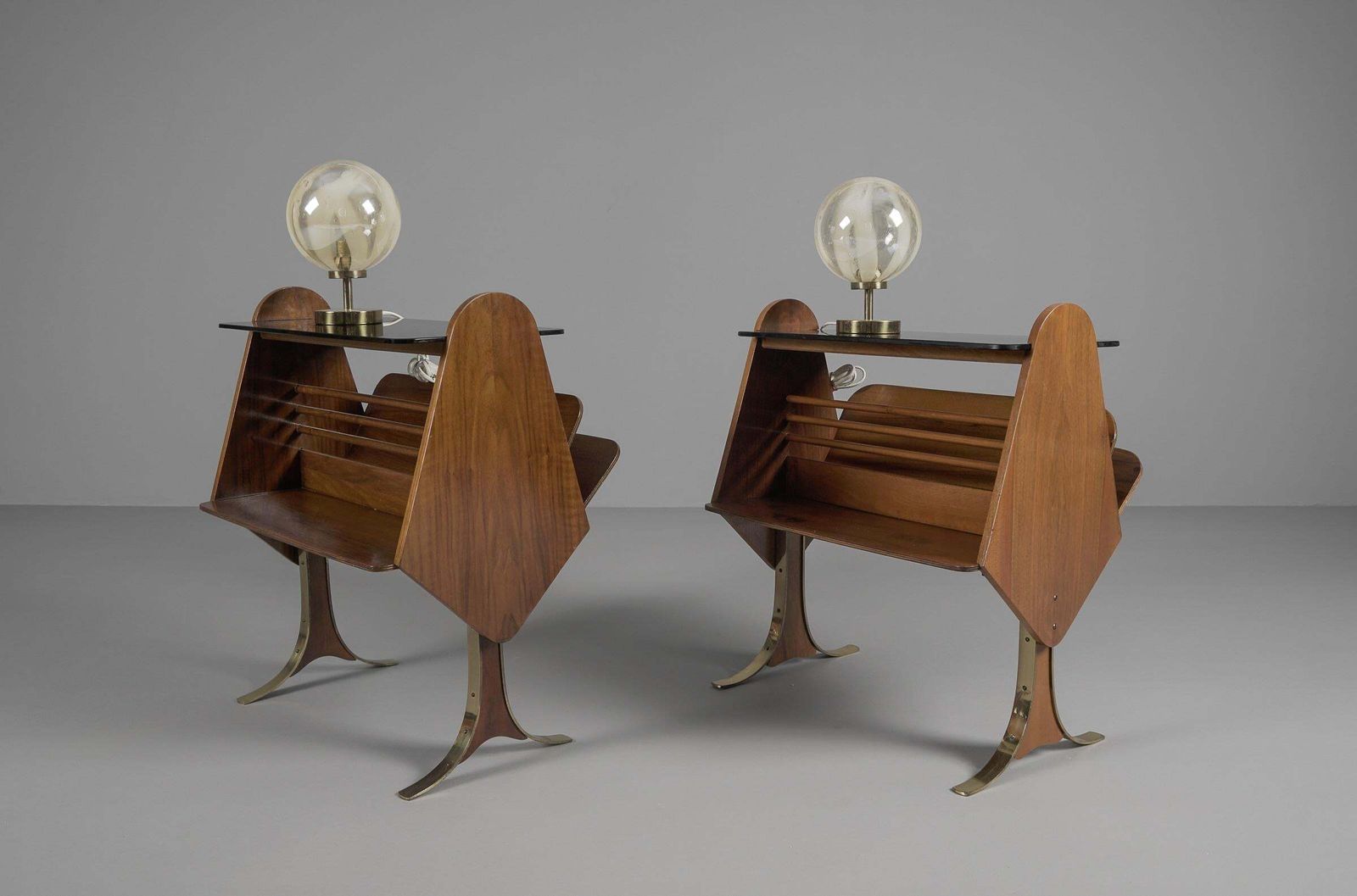 photo for sale Filigree And Shapely Mid Century Modern Side Tables, 1950s