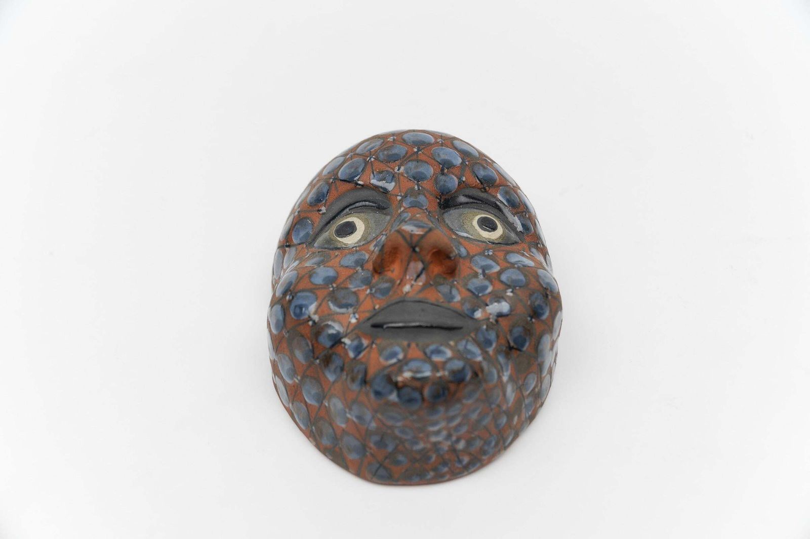Mid Century Modern Handmade Wall Ceramic Mask By Dybdahl, 1960s Denmark photo Art