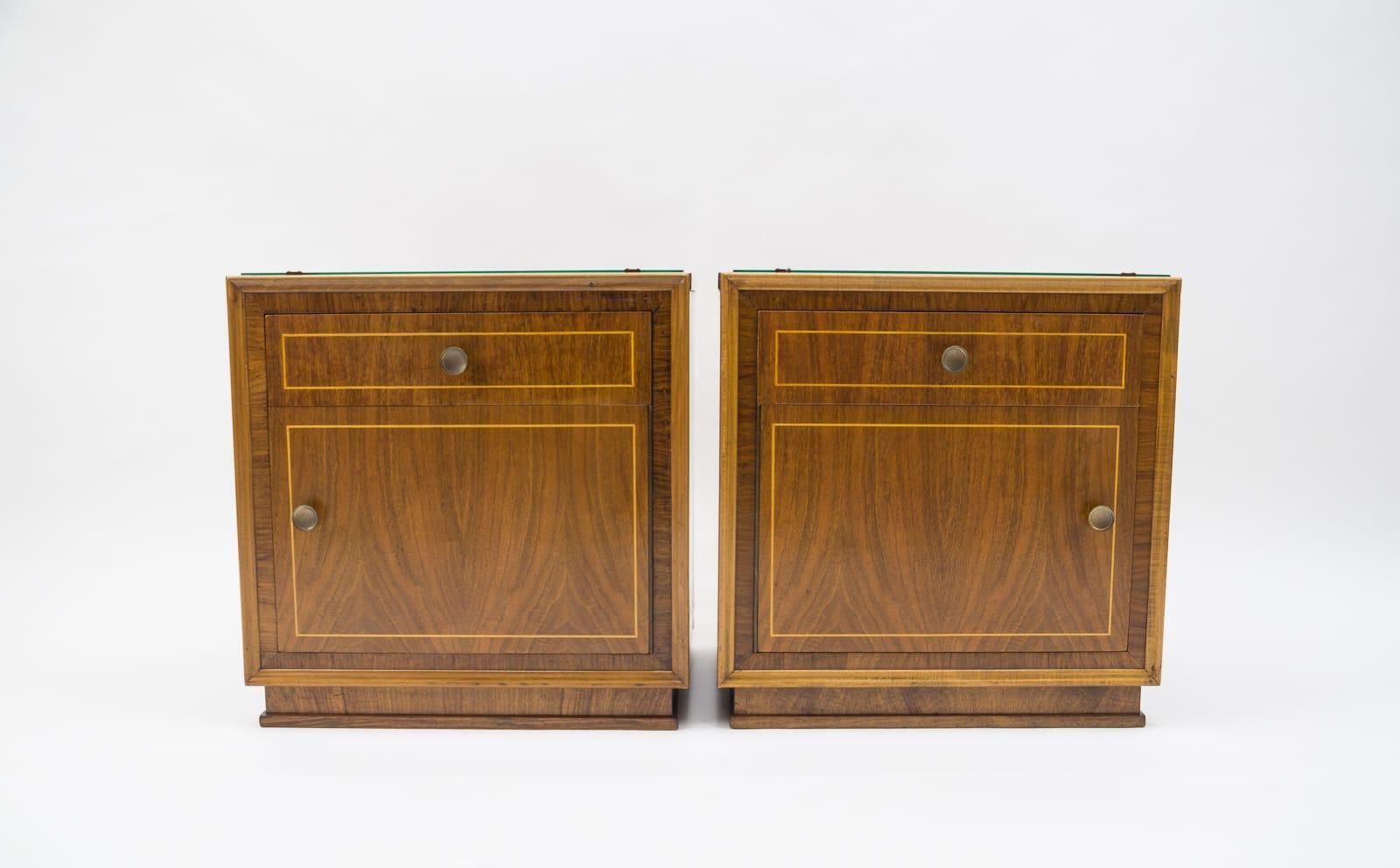 Lovely Austrian Art Deco Nightstands With Inlays, 1930s, Set Of 2 photo Furniture