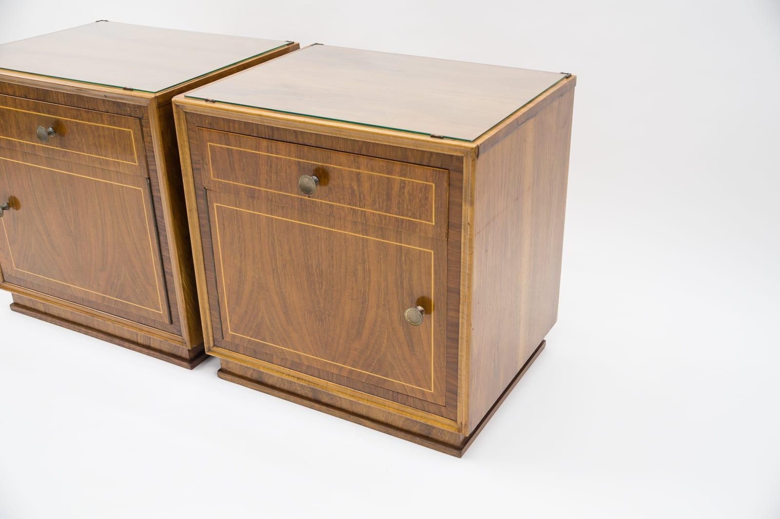 Furniture Lovely Austrian Art Deco Nightstands With Inlays, 1930s, Set Of 2 photo