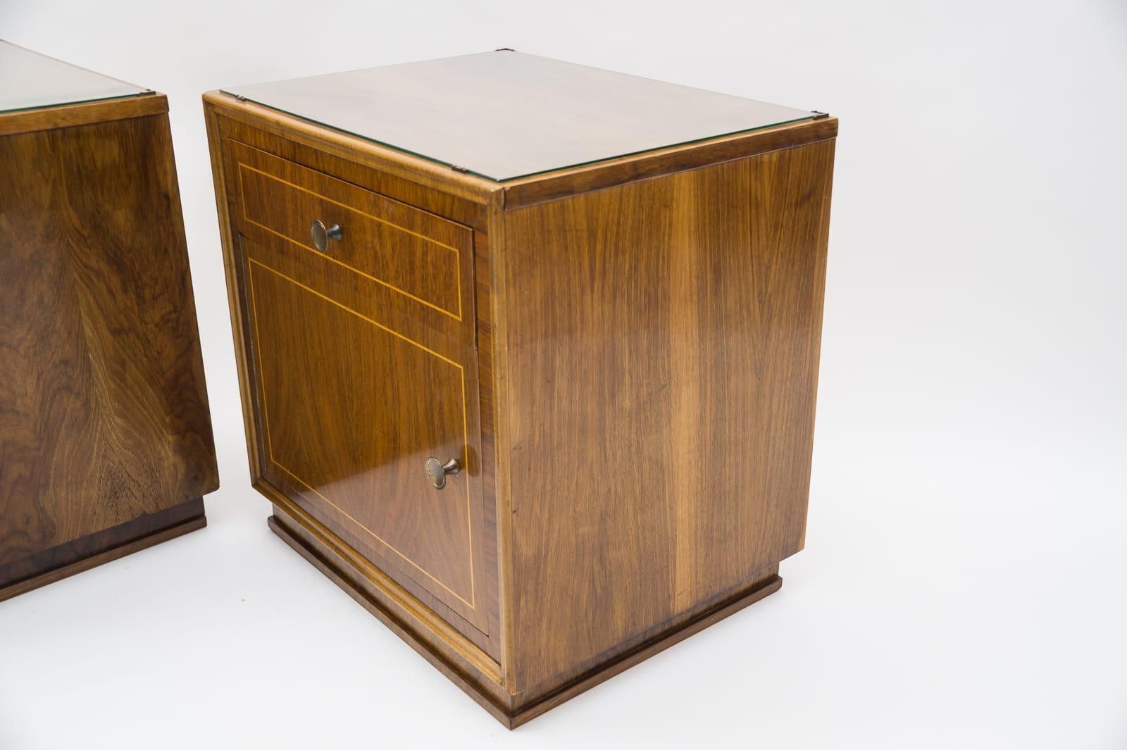 1529.0 Lovely Austrian Art Deco Nightstands With Inlays, 1930s, Set Of 2 photo