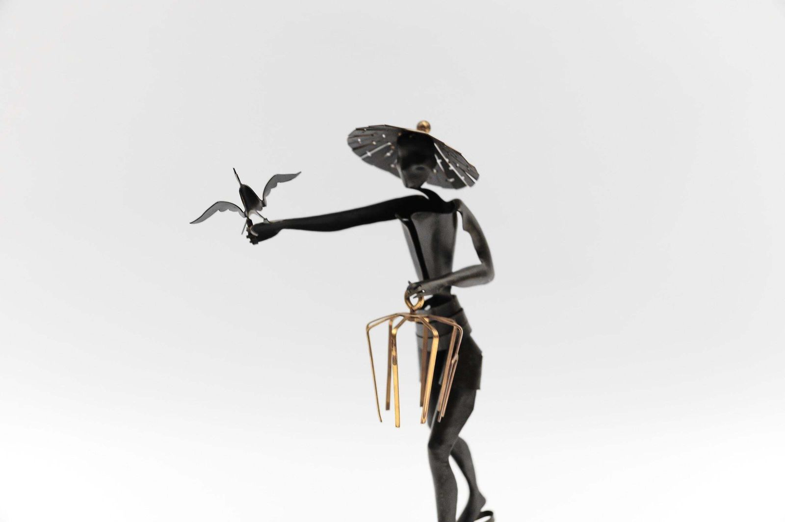 Handmade Asian Bird Feeder Made Of Metal And Brass, 1950s Austria photo 977.0