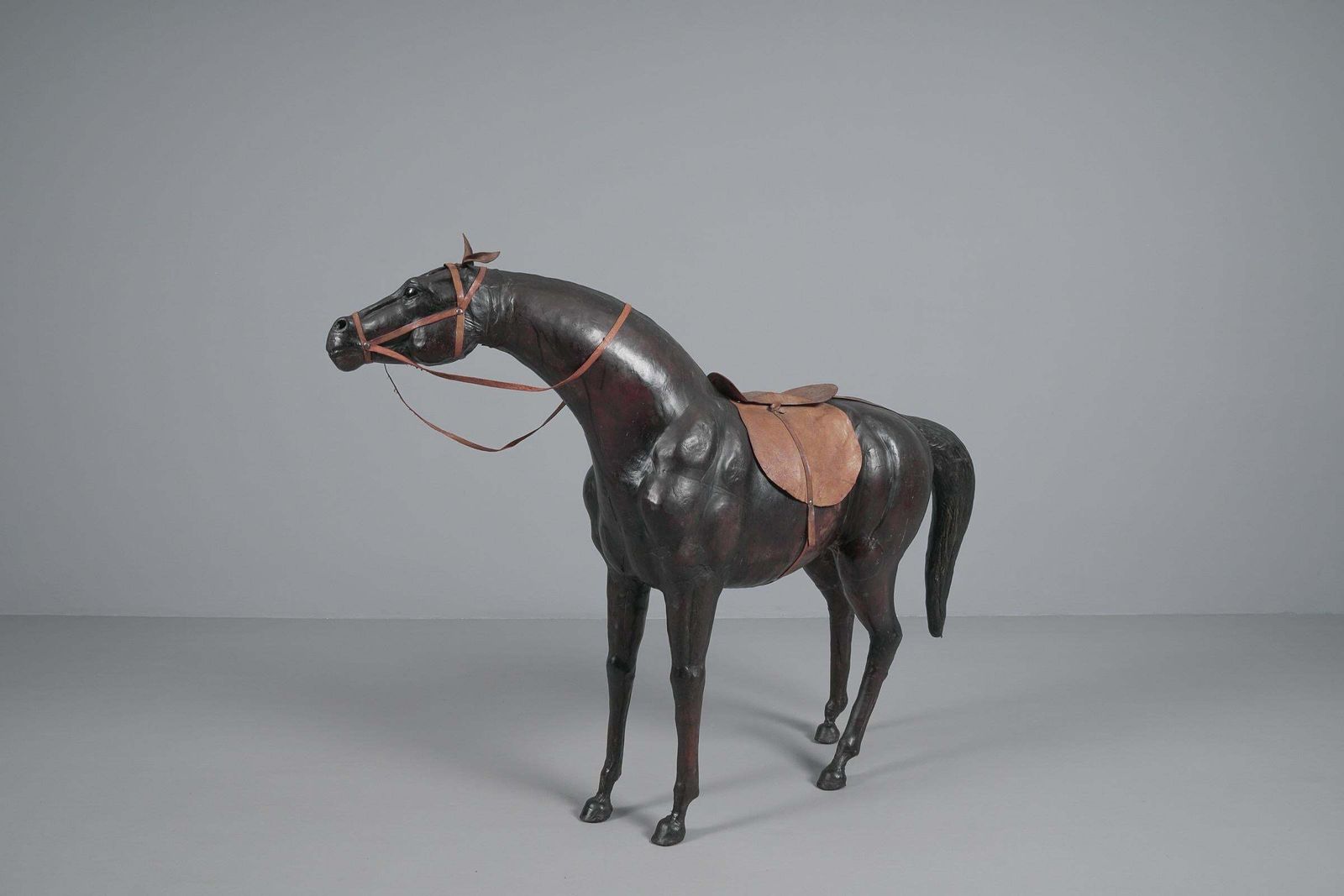 Extremely Rare, Huge Lifelike Horse Made Of Leather, 1960s photo buy