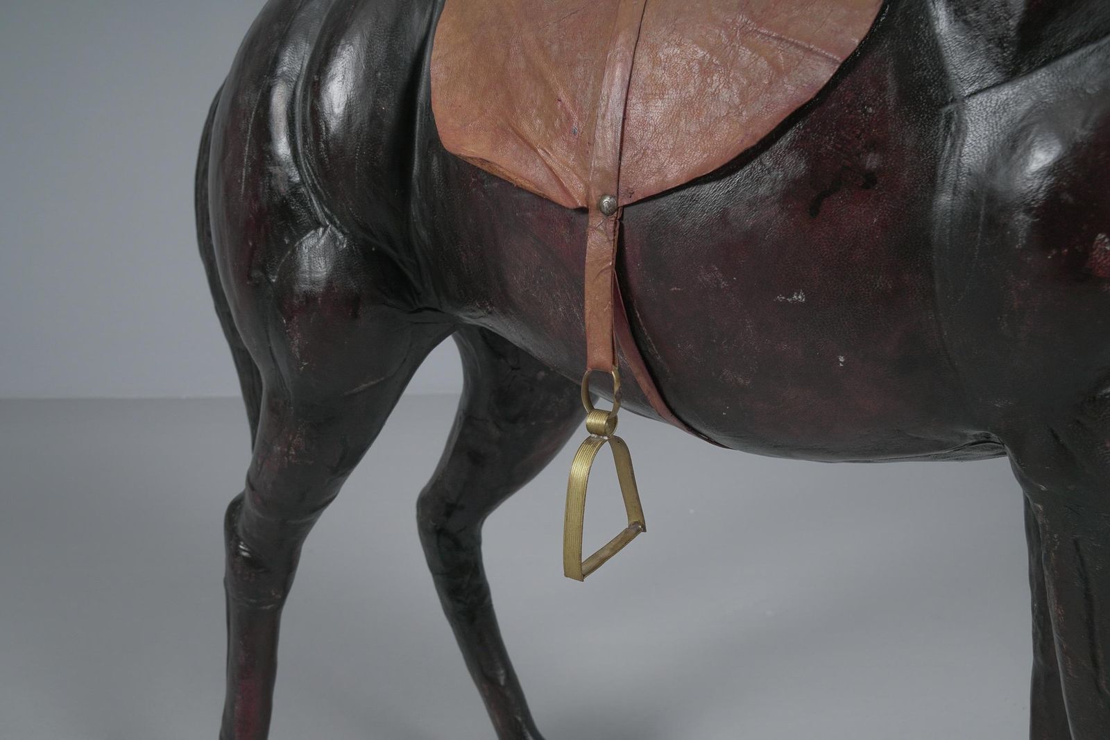 2378.0 Extremely Rare, Huge Lifelike Horse Made Of Leather, 1960s photo