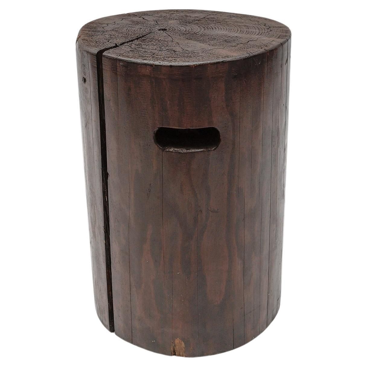 Mid Century Modern Wooden Stool From The French Alps,    1950s