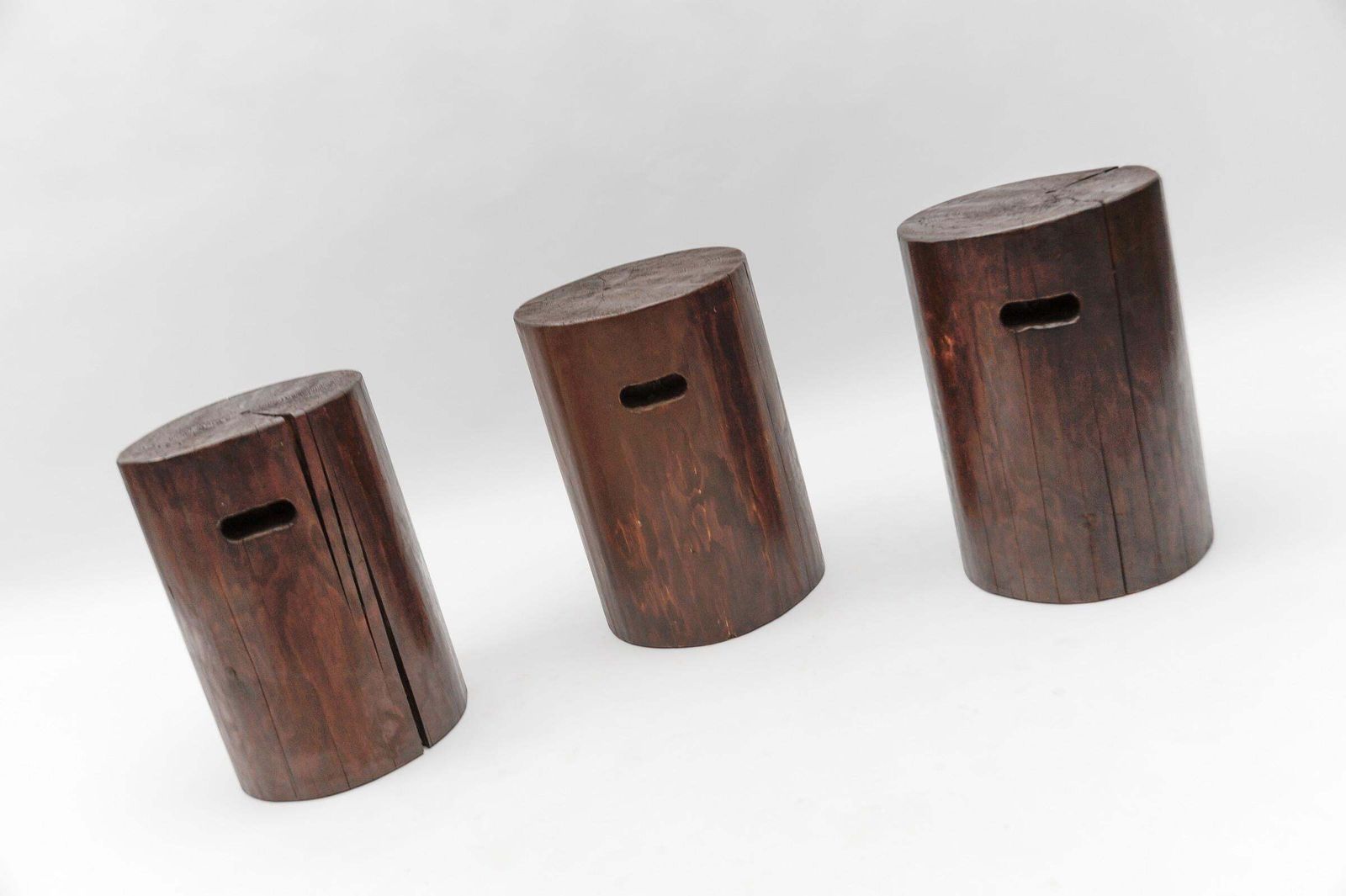 Mid Century Modern Wooden Stool From The French Alps,    1950s photo vintage